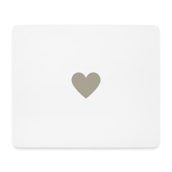 Design minimaliste beige/greiges/cœur taupe - Tapis de souris (format paysage) - blanc - Devant