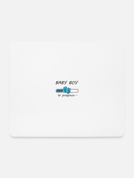 Baby boy in progress - Mousepad (Querformat) - Weiß