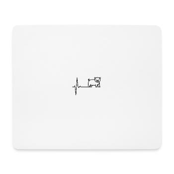 Heartbeat pig - Mouse Pad (horizontal) - white - Front