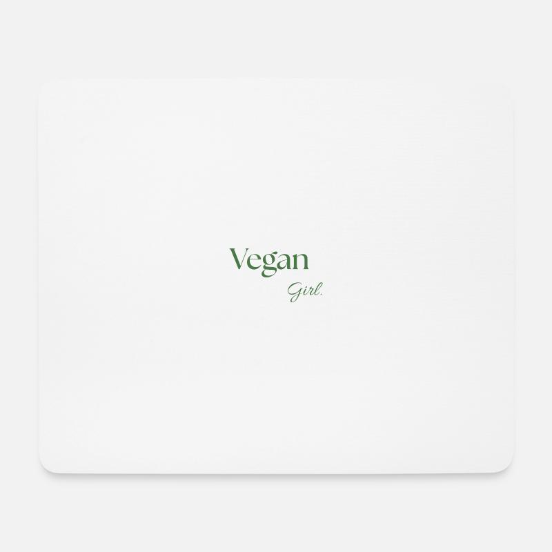 Vegan Girl. - Mousepad (Querformat) - Weiß