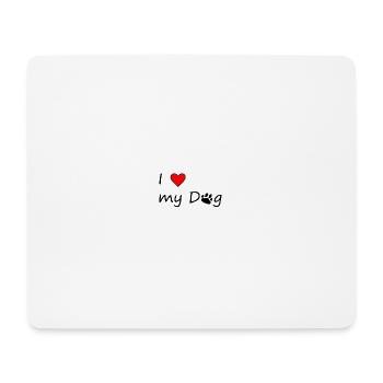 J’aime mon chien - Tapis de souris (format paysage) - blanc - Devant