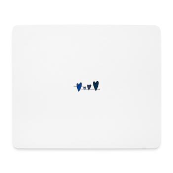 Blaue Herzen - Mousepad (Querformat) - Weiß - Vorne