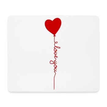 Heart Balloon with Love Script - Mouse Pad (horizontal) - white - Front