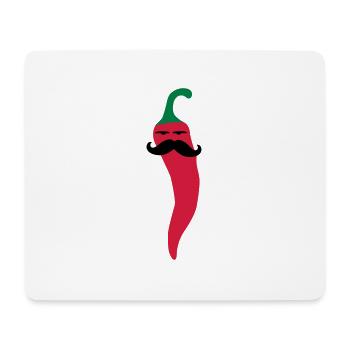 hot chili moustache gemüse vegan mexican - Mousepad (Querformat) - Weiß - Vorne