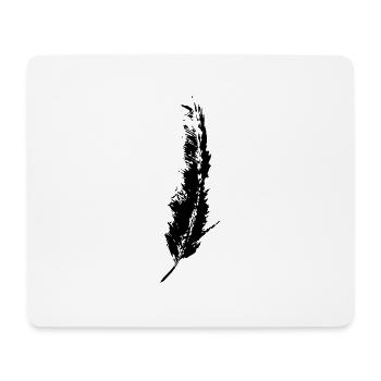 KEIKO feather V Feather Freedom BW black and white bab - Mouse Pad (horizontal) - white - Front