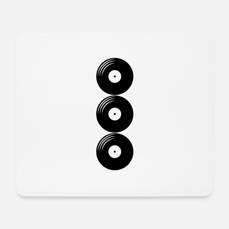 3 Vinyl Schallplatten - Mousepad (Querformat) - Weiß
