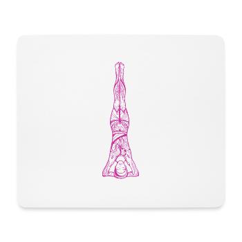 03 Sirshasana ou yoga de la tête | Traits de dessin - Tapis de souris (format paysage) - blanc - Devant