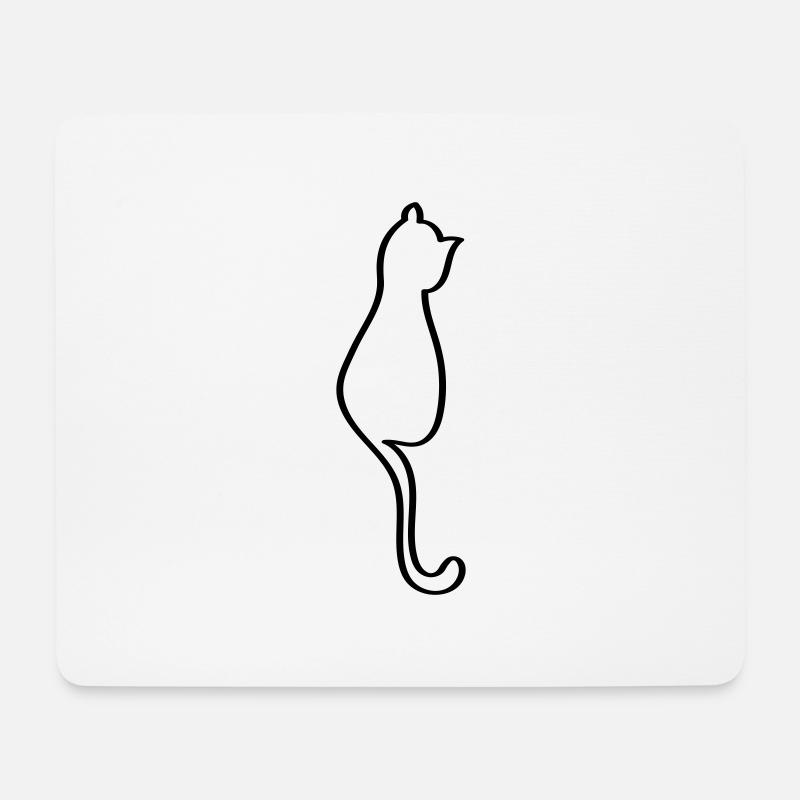 Katze - Mousepad (Querformat) - Weiß