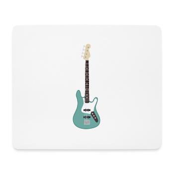 Guitare basse Seafoam Green - Tapis de souris (format paysage) - blanc - Devant