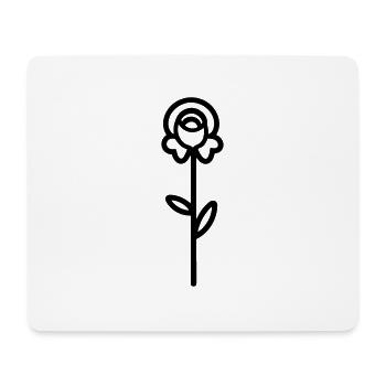 Rosa Blume - Mousepad (Querformat) - Weiß - Vorne