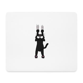Schwarze Katze (neu) - Mousepad (Querformat) - Weiß - Vorne