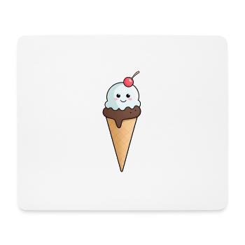 Kuscheliges Eis mit Kirsche - Mouse Pad (horizontal) - white - Front