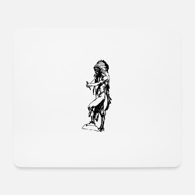 Amérique indienne idée cadeau indigène - Tapis de souris (format paysage) - blanc