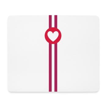 ★ couleurs de conception interchangeables ★ 2 lignes, cercle et coeur - Tapis de souris (format paysage) - blanc - Devant