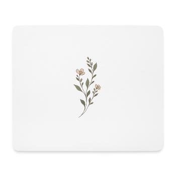 Zarte Wiesenblumen in Salbeigrün und Rosé - Mousepad (Querformat) - Weiß - Vorne
