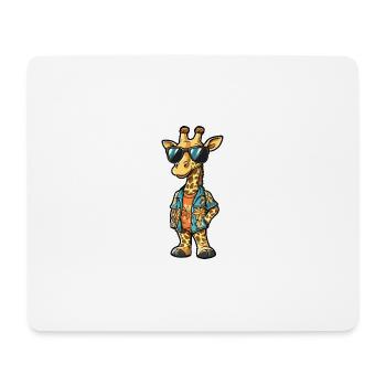 Giraffe Cool Sommer - Mousepad (Querformat) - Weiß - Vorne