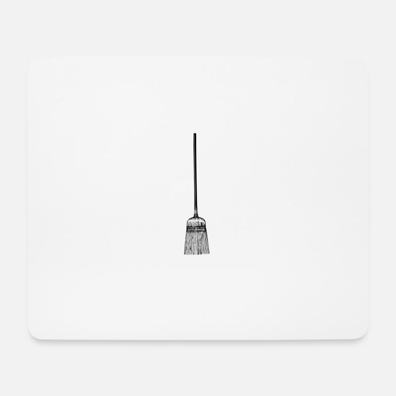 Besen - Mousepad (Querformat) - Weiß