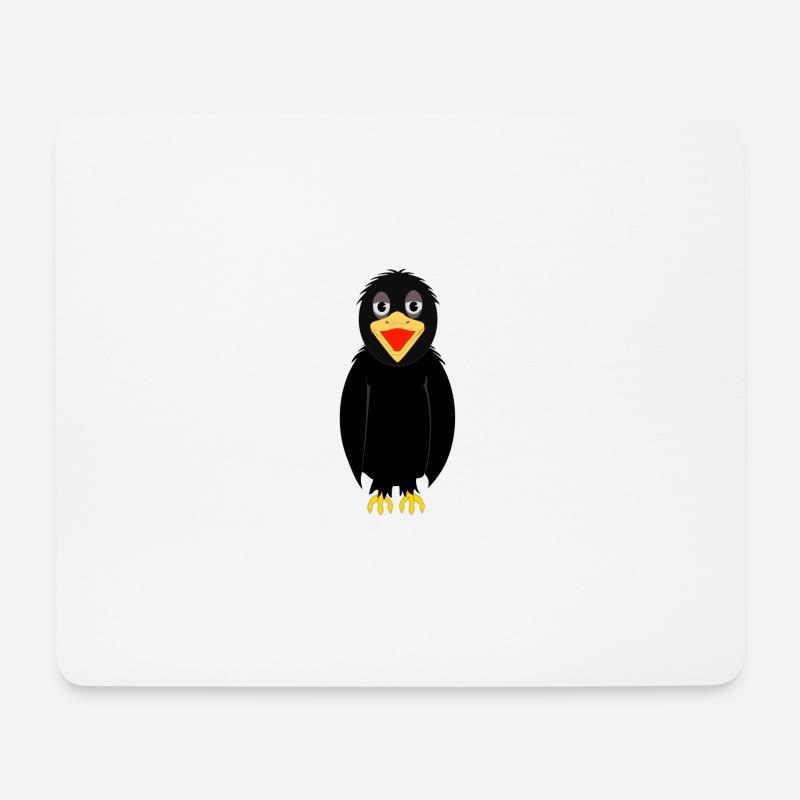 Rabe - Mousepad (Querformat) - Weiß