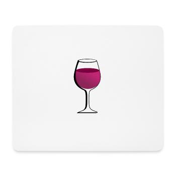 Glas mit rotem Wein - Mousepad (Querformat) - Weiß - Vorne