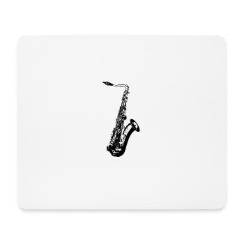 Saxophone Musique Jazz cadeau - Tapis de souris (format paysage) - blanc - Devant