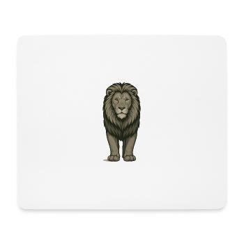 Majestic lion in powerful illustration - Mouse Pad (horizontal) - white - Front