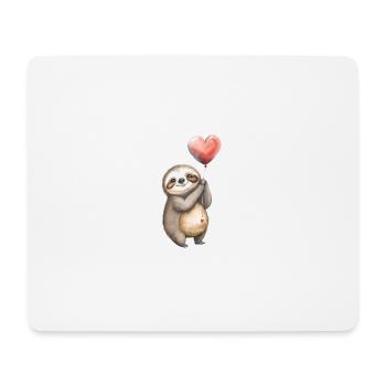 Faultier Herz Aquarell - Mousepad (Querformat) - Weiß - Vorne