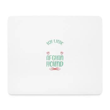 Ich liebe meinen Afghan Hound - Mousepad (Querformat) - Weiß - Vorne