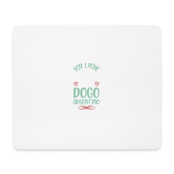 Ich liebe meinen Argentinischen Hund - Mousepad (Querformat) - Weiß - Vorne