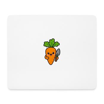 Karotte mit Gartenschaufel Cartoon - Mousepad (Querformat) - Weiß - Vorne