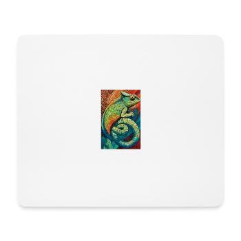 Lizard Lover Op Art Chameleon - Mousepad (Querformat) - Weiß - Vorne