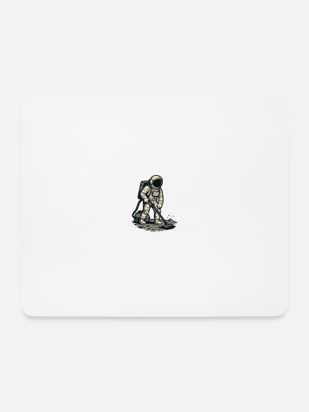 Astronaut und der Staubsauger - Mousepad (Querformat) - Weiß