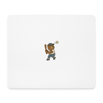 Baseball - Bear - Mouse Pad (horizontal) - white - Front