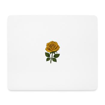 Gelbe Mosaik-Rose - Mousepad (Querformat) - Weiß - Vorne