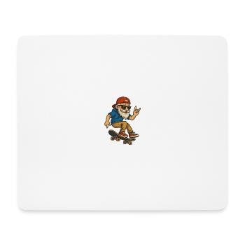 Skateboard Papi - Tapis de souris (format paysage) - blanc - Devant