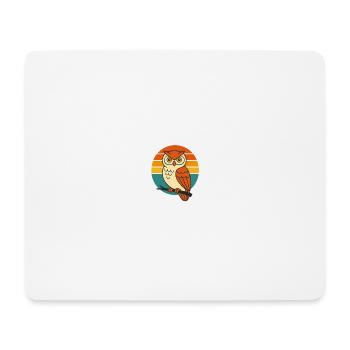 Wise Vibes – Retro Owl Magic - Mousepad (Querformat) - Weiß - Vorne