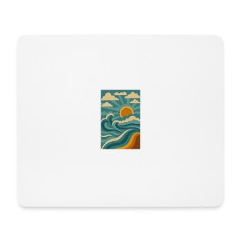 Wellen der Nostalgie - Mousepad (Querformat) - Weiß - Vorne
