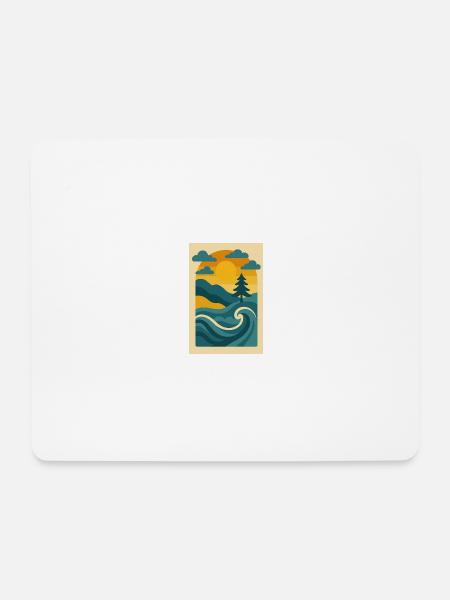 Retro Waves of Freedom - Mousepad (Querformat) - Weiß