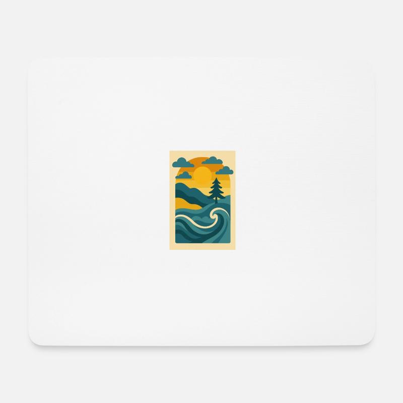 Retro Waves of Freedom - Mousepad (Querformat) - Weiß
