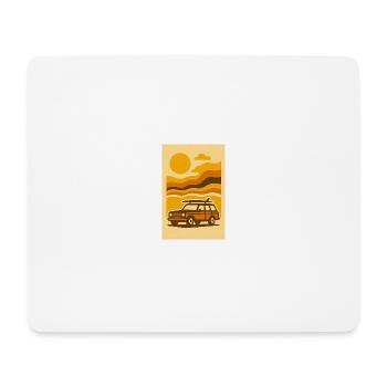 Sunset Ride – 70s Surf Wagon Edition - Mousepad (Querformat) - Weiß - Vorne