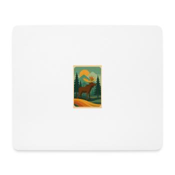Majestic Moose – Retro Wilderness Vibes - Mousepad (Querformat) - Weiß - Vorne