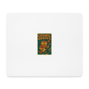Psychedelisches Retro-Design mit Eule und Gitarre - Mousepad (Querformat) - Weiß - Vorne