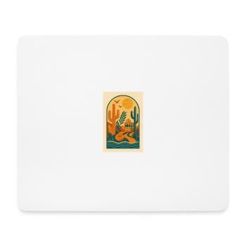 Desert Drift – Retro Tram in the Dunes - Mouse Pad (horizontal) - white - Front