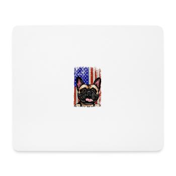 American USA Flag Dog Lovers French Bulldog - Tapis de souris (format paysage) - blanc - Devant