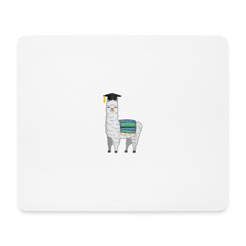 Drôle de lama avec graduation Hat School Graduation - Tapis de souris (format paysage) - blanc - Devant