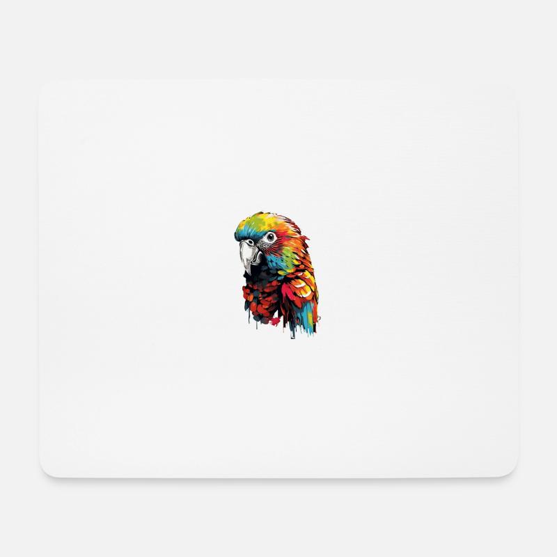 Graffiti-Style Papagei - Mousepad (Querformat) - Weiß