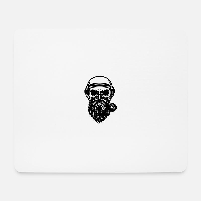 Skull Diver - Mousepad (Querformat) - Weiß