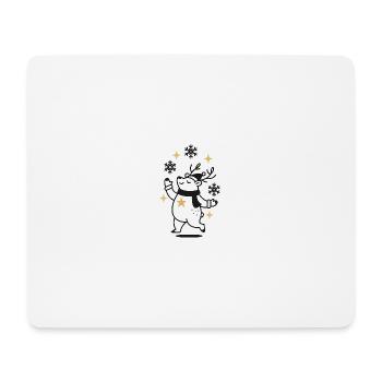 Les rennes dansent à travers l’hiver étoilé - Tapis de souris (format paysage) - blanc - Devant