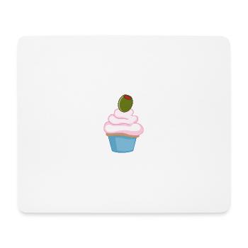 Muffin avec gâteau de l’olive - Tapis de souris (format paysage) - blanc - Devant