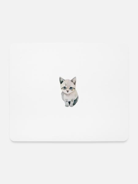 Süße Katze - Mousepad (Querformat) - Weiß