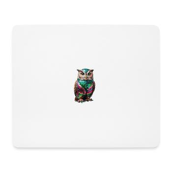 Hibou,Paillettes,Métallique,Or - Tapis de souris (format paysage) - blanc - Devant